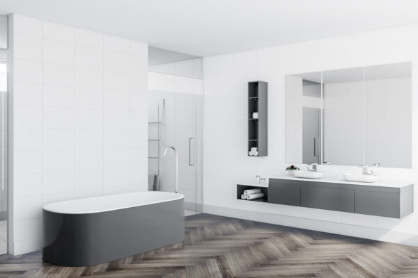 Smoked Charcoal Herringbone Flooring