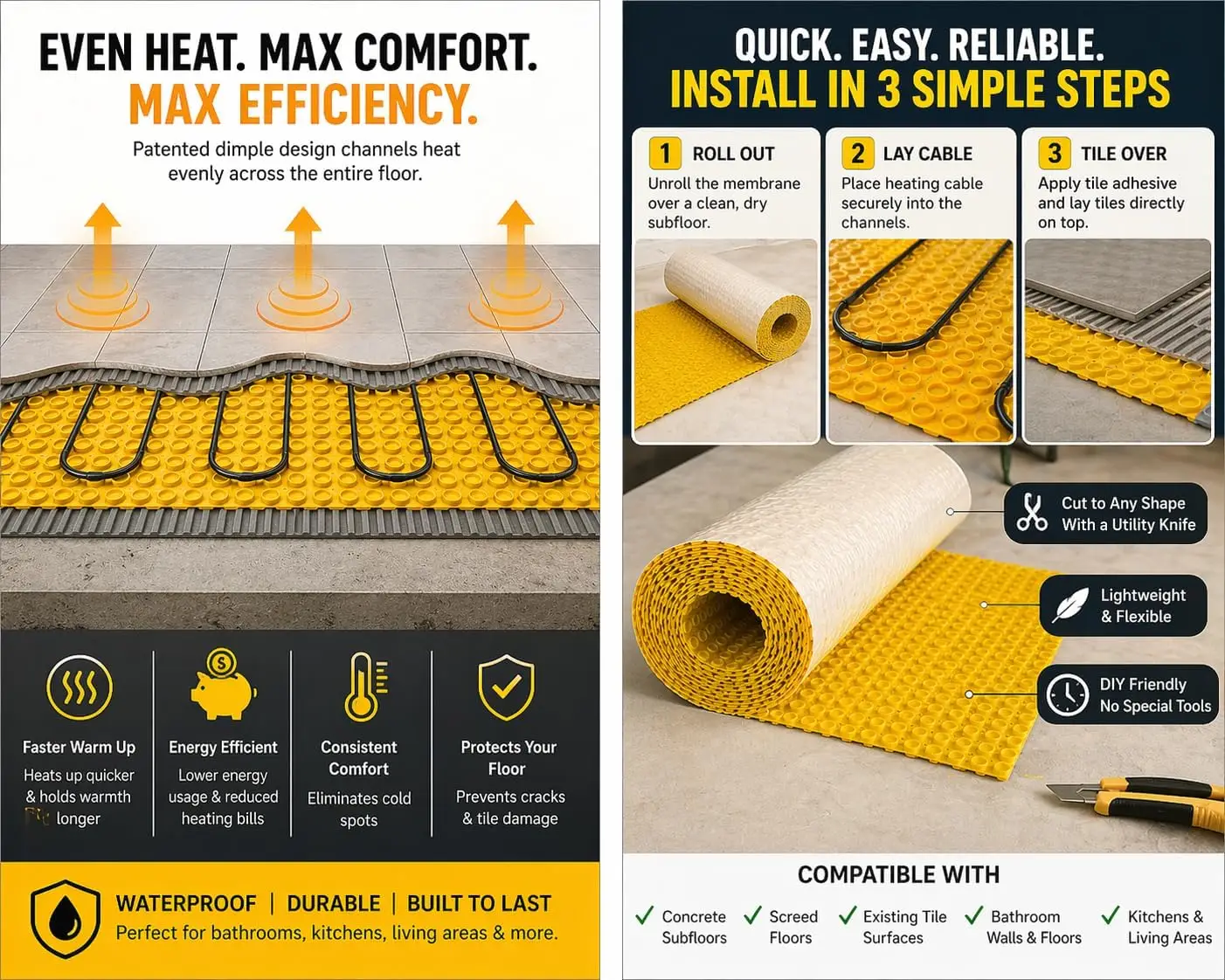 Dura Decoupling Membrane for Electric Underfloor Heating 4 Dura Decoupling Membrane for Electric Underfloor Heating - Image 4